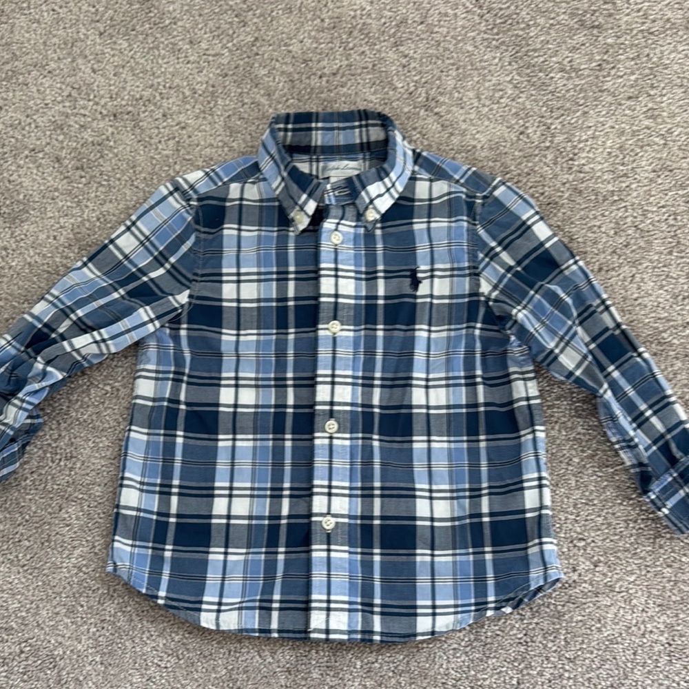 Ralph Lauren Blue and White Button Down Shirt